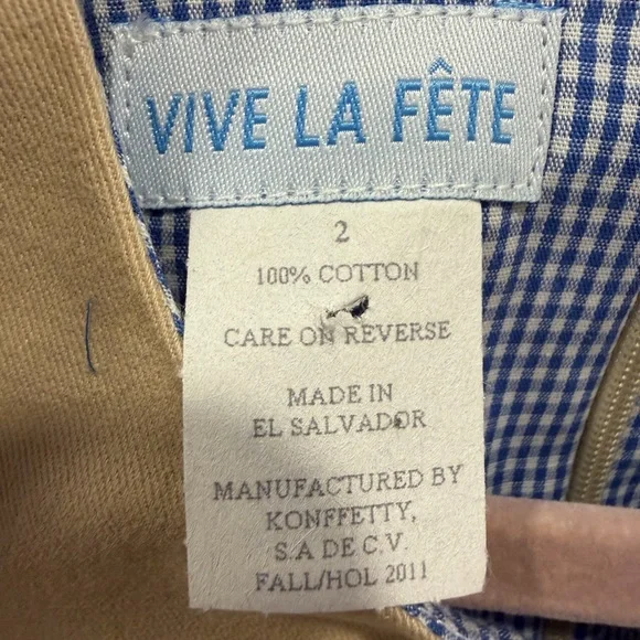 VIVE LA FETE OLE MISS Toddler Embroidered Khaki Jumper Dress - Picture 3 of 4